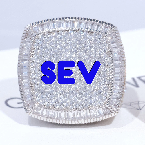 CUSTOM LETTER 3D ICED RING
