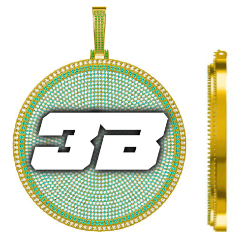 CUSTOM LETTER NECKLACE 3D BIG DISC