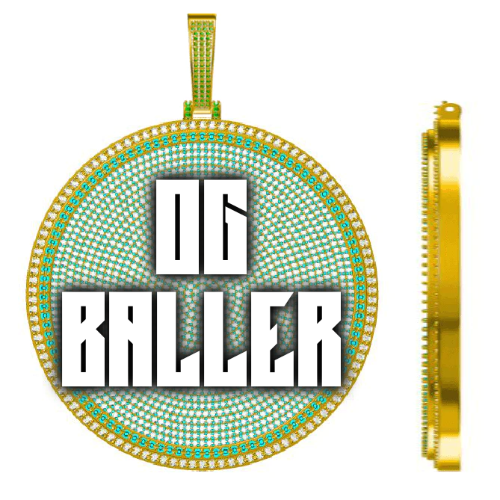 CUSTOM LETTER NECKLACE 3D BIG DISC