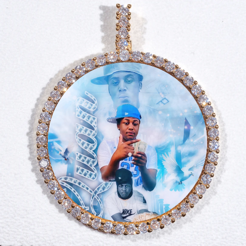 LARGE 3D CIRCLE CUSTOM PICTURE PENDANT