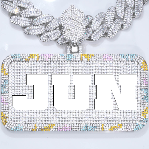 CUSTOM LETTER NECKLACE 3D COLORFUL SQUARE