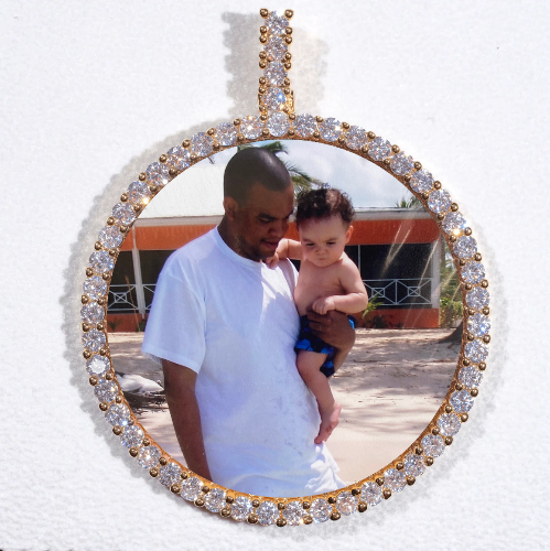 LARGE 3D CIRCLE CUSTOM PICTURE PENDANT