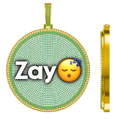 CUSTOM LETTER NECKLACE 3D BIG DISC