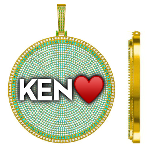 CUSTOM LETTER NECKLACE 3D BIG DISC
