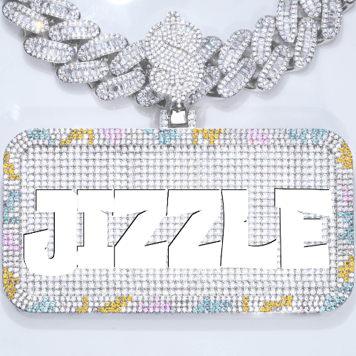 CUSTOM LETTER NECKLACE 3D COLORFUL SQUARE