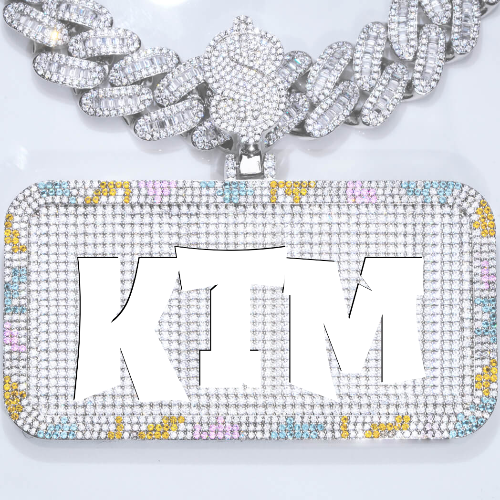 CUSTOM LETTER NECKLACE 3D COLORFUL SQUARE