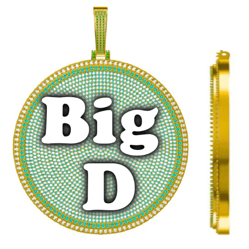 CUSTOM LETTER NECKLACE 3D BIG DISC