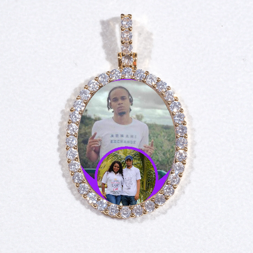 3D Oval Custom Picture Pendant