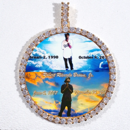 LARGE 3D CIRCLE CUSTOM PICTURE PENDANT