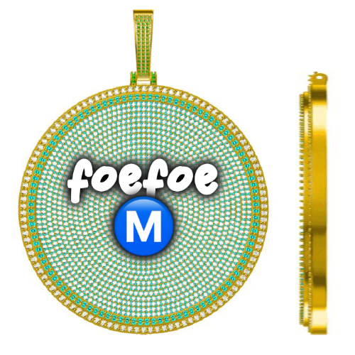 CUSTOM LETTER NECKLACE 3D BIG DISC
