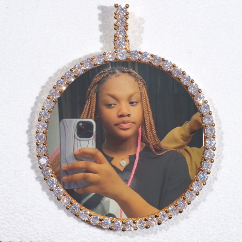 LARGE 3D CIRCLE CUSTOM PICTURE PENDANT