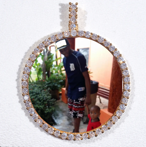 LARGE 3D CIRCLE CUSTOM PICTURE PENDANT