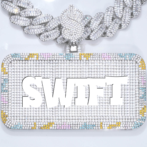CUSTOM LETTER NECKLACE 3D COLORFUL SQUARE