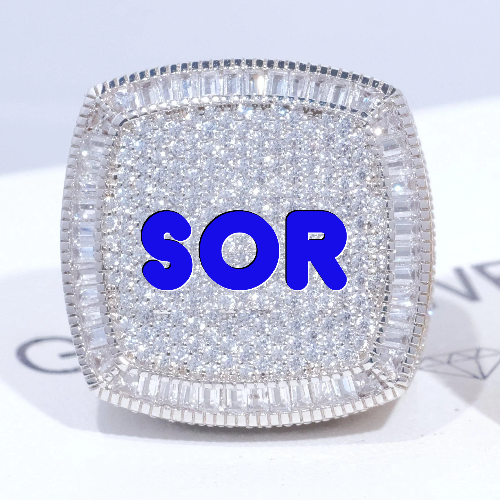 CUSTOM LETTER 3D ICED RING
