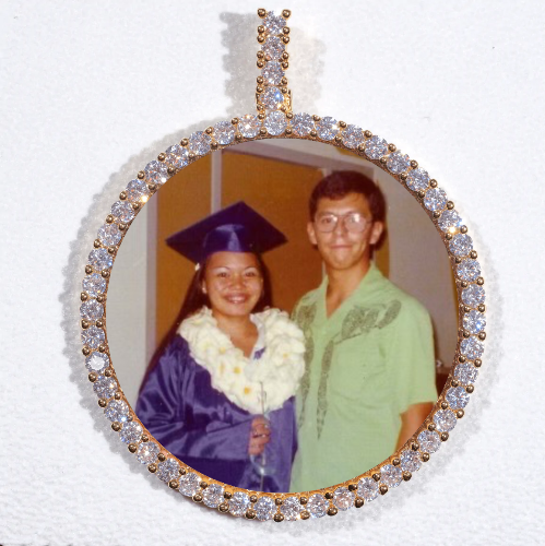 LARGE 3D CIRCLE CUSTOM PICTURE PENDANT