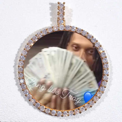 LARGE 3D CIRCLE CUSTOM PICTURE PENDANT