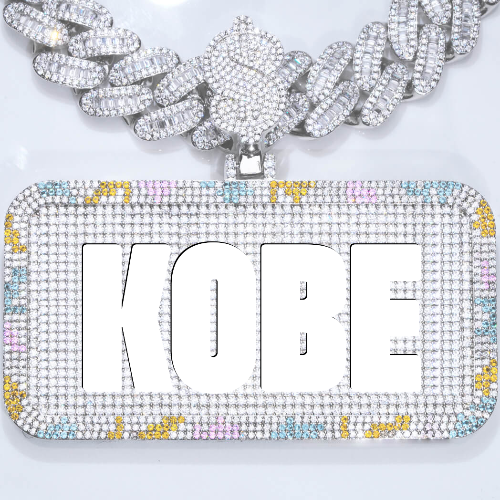 CUSTOM LETTER NECKLACE 3D COLORFUL SQUARE
