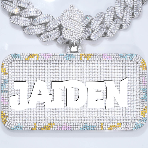 CUSTOM LETTER NECKLACE 3D COLORFUL SQUARE
