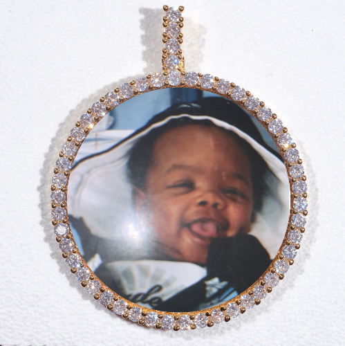 LARGE 3D CIRCLE CUSTOM PICTURE PENDANT