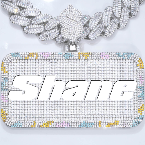 CUSTOM LETTER NECKLACE 3D COLORFUL SQUARE