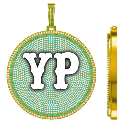 CUSTOM LETTER NECKLACE 3D BIG DISC