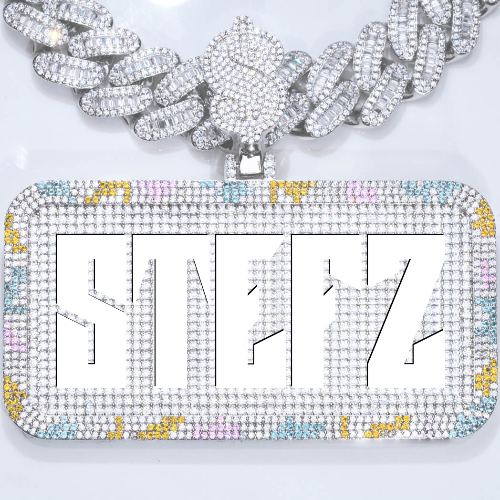 CUSTOM LETTER NECKLACE 3D COLORFUL SQUARE