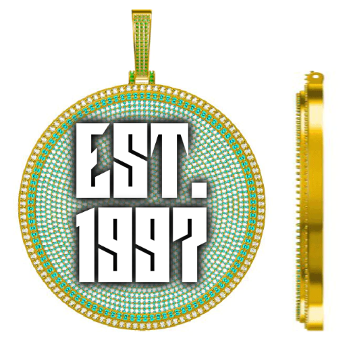 CUSTOM LETTER NECKLACE 3D BIG DISC