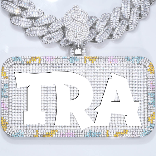 CUSTOM LETTER NECKLACE 3D COLORFUL SQUARE