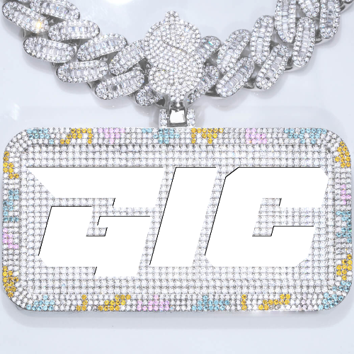 CUSTOM LETTER NECKLACE 3D COLORFUL SQUARE