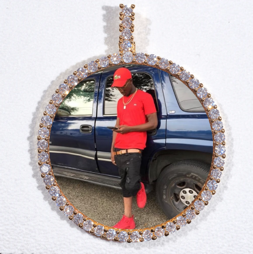 LARGE 3D CIRCLE CUSTOM PICTURE PENDANT