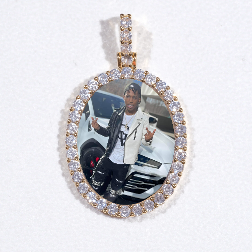3D Oval Custom Picture Pendant