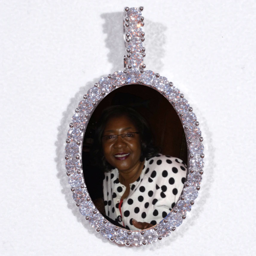 Large 3D Oval Custom Picture Pendant