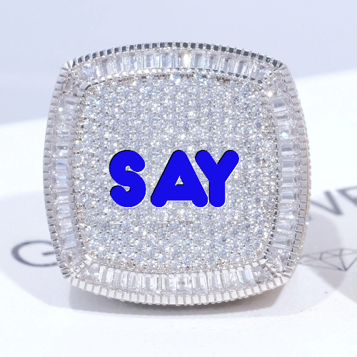 CUSTOM LETTER 3D ICED RING