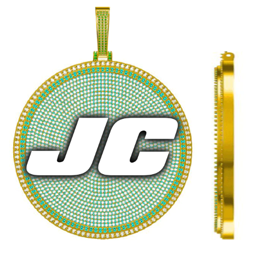 CUSTOM LETTER NECKLACE 3D BIG DISC