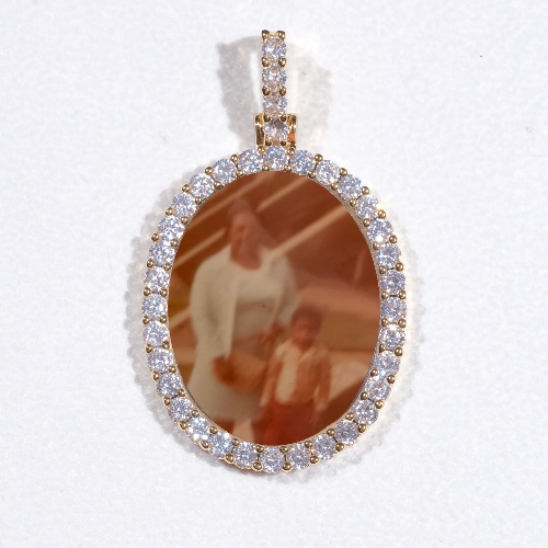 3D Oval Custom Picture Pendant