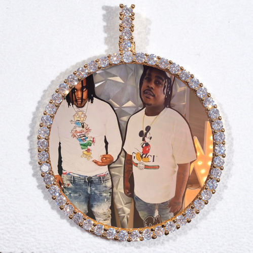 LARGE 3D CIRCLE CUSTOM PICTURE PENDANT