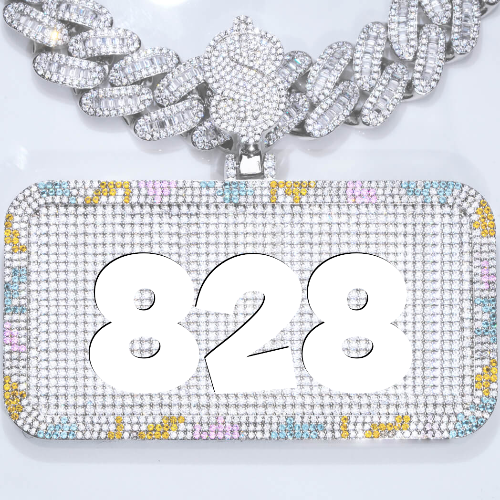CUSTOM LETTER NECKLACE 3D COLORFUL SQUARE