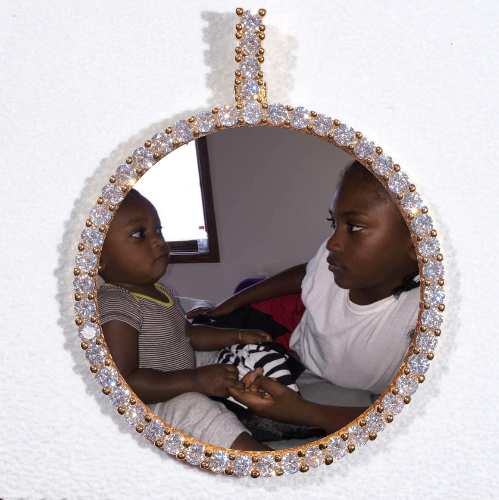 LARGE 3D CIRCLE CUSTOM PICTURE PENDANT