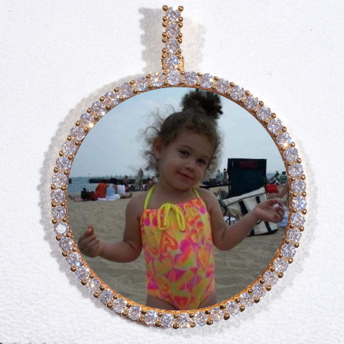 LARGE 3D CIRCLE CUSTOM PICTURE PENDANT