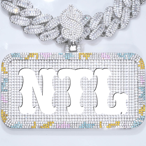 CUSTOM LETTER NECKLACE 3D COLORFUL SQUARE