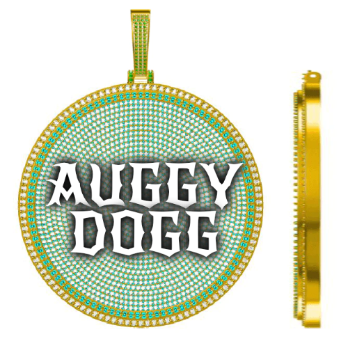CUSTOM LETTER NECKLACE 3D BIG DISC