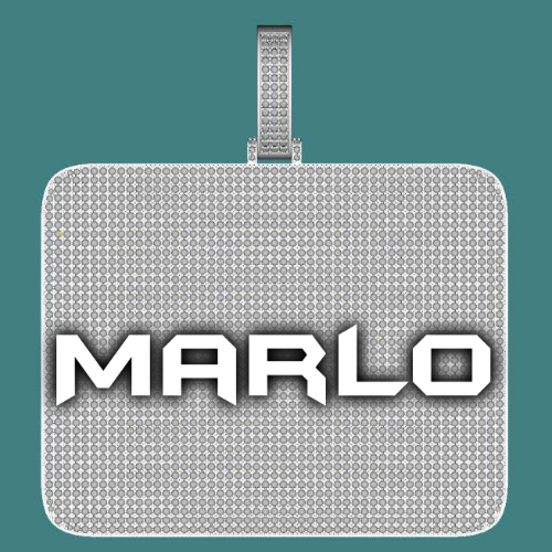 CUSTOM LETTER NECKLACE 3D BIG SQUARE