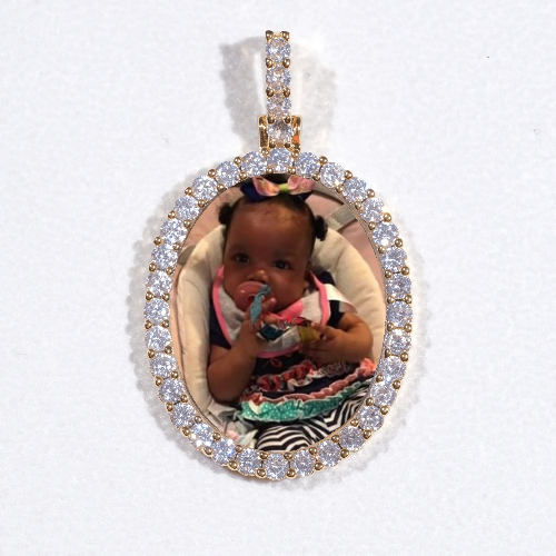 3D Oval Custom Picture Pendant