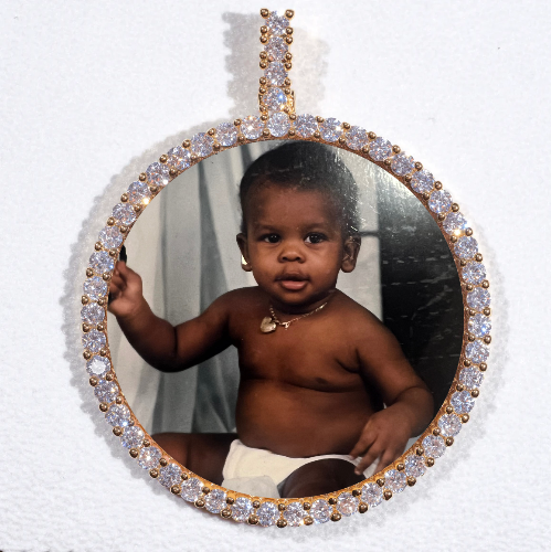 LARGE 3D CIRCLE CUSTOM PICTURE PENDANT