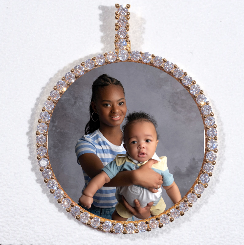 LARGE 3D CIRCLE CUSTOM PICTURE PENDANT