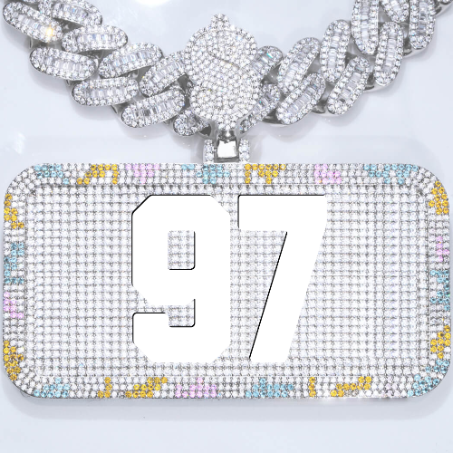 CUSTOM LETTER NECKLACE 3D COLORFUL SQUARE