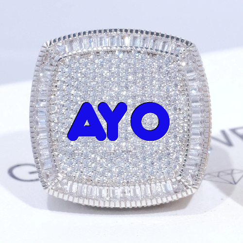 CUSTOM LETTER 3D ICED RING