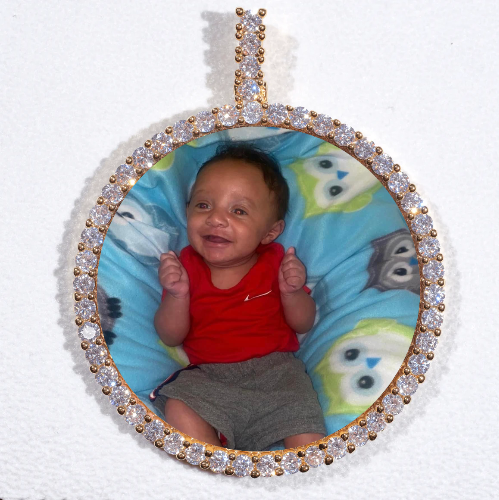 LARGE 3D CIRCLE CUSTOM PICTURE PENDANT