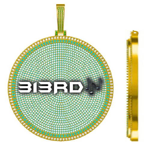 CUSTOM LETTER NECKLACE 3D BIG DISC