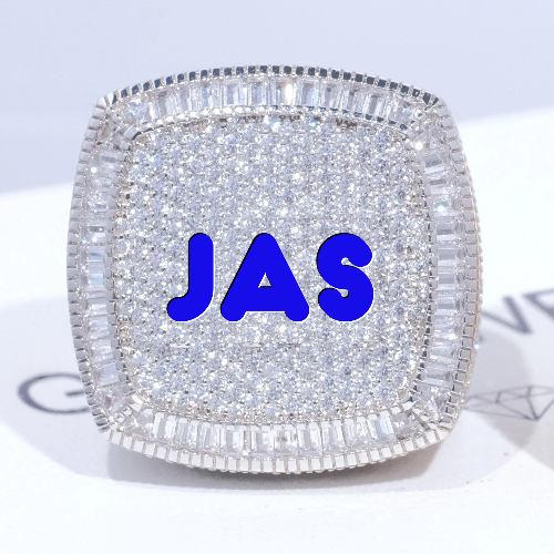 CUSTOM LETTER 3D ICED RING
